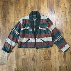 Vintage New Identity Jacket Tapestry Blazer Aztec Striped Womens Sz XL